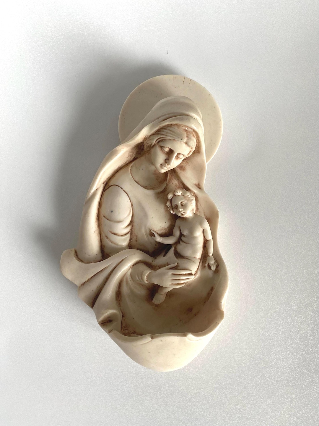 ヴィンテージ聖母子像、カトリック聖水盤、イタリア製 - Etsy 日本
