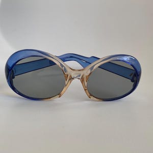 Vintage 60s Sunglasses: Blue Frame, Gray Lenses, Made in  display picture 1