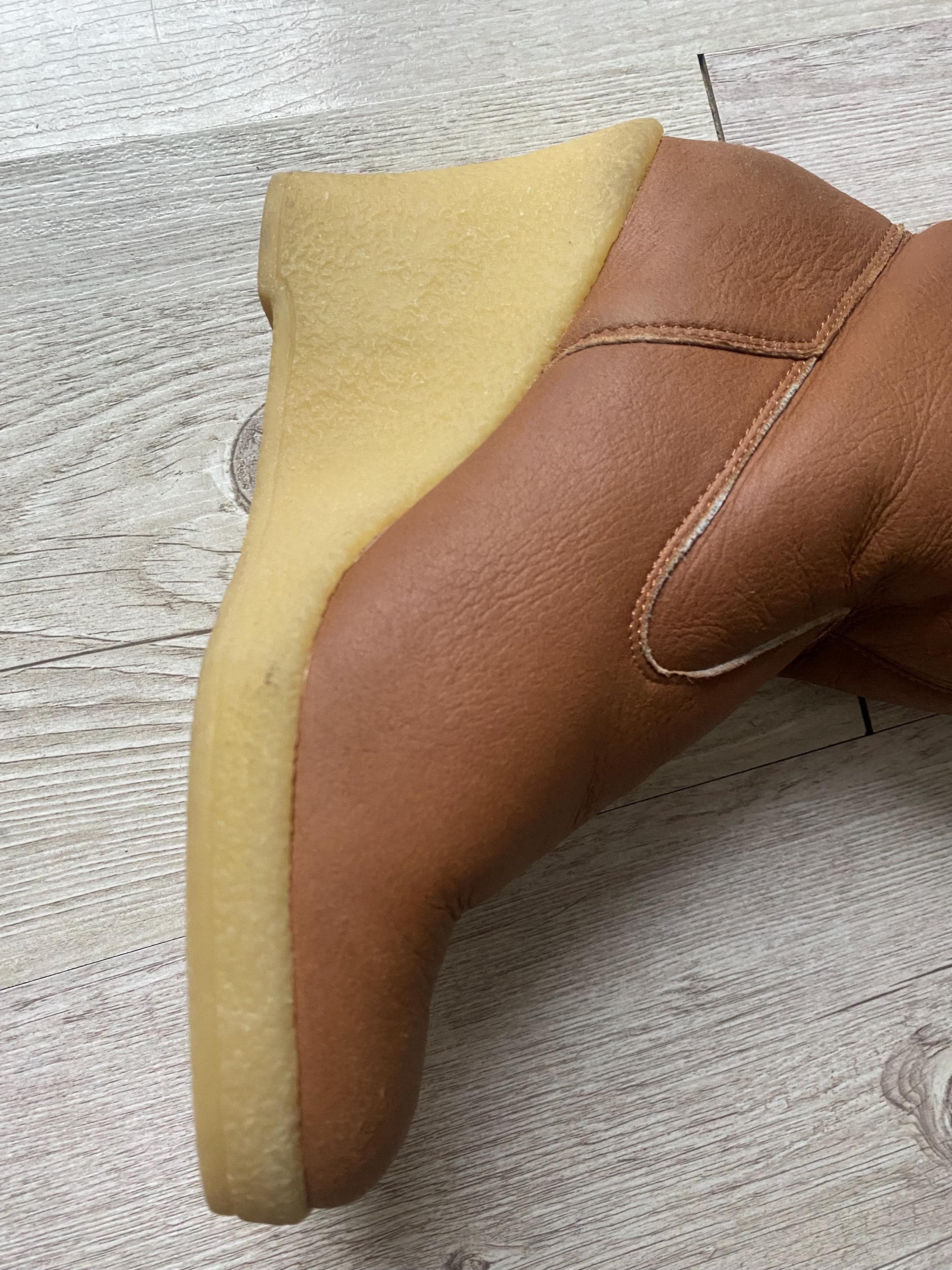 Vintage 70s Shearling Leather Wedge Boots - Tan Tall Winter Boots EU 37 ...