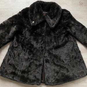 Vintage Dark Brown Faux fur Coat Women Lighweigt Fur Cassual Coat Owersize Size Medium Made in Italy 80s 90s Fashion