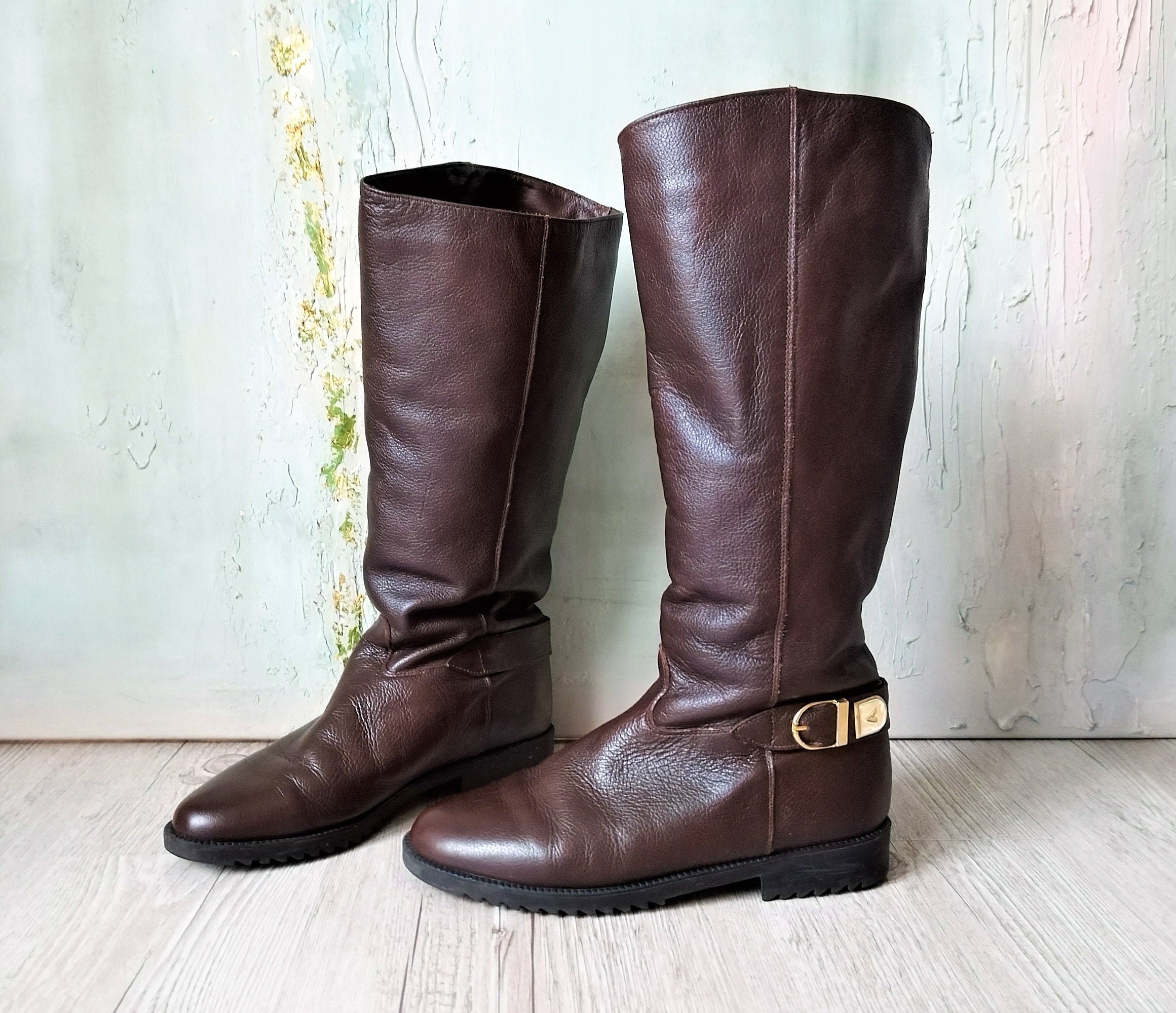 Louis Vuitton Brown Multi Size 8.5M Leather Boot Ankle - Clothes Circuit