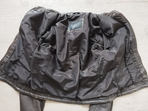 Dark Brown Leather Jacket Women 90s Shabby Style … - image 9