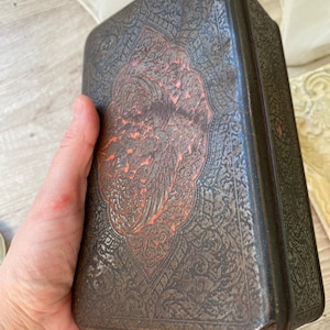 Vintage Embossed Tobacco Tin Box: Rustic Bar Decor Storage