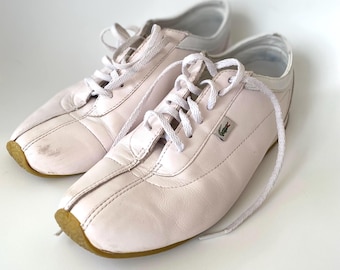 Baskets vintage Lacoste en cuir blanches : US 7, baskets streetwear pour femmes