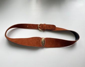 Vintage Brown Suede Belt Everyday capsule wardrobe belt Boho Bohemian Belt Made in Holland Vintage Boho belt