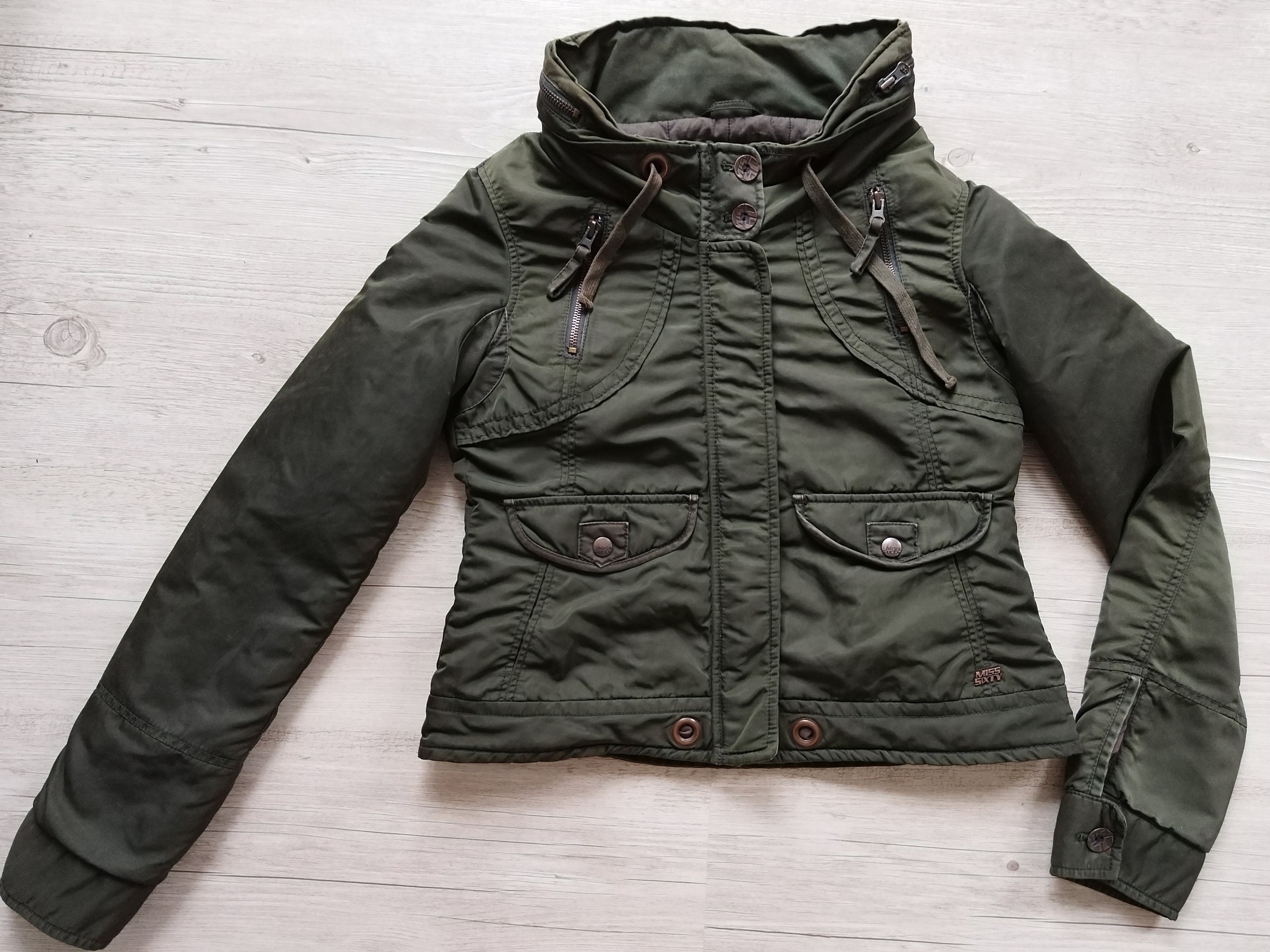 Y2K Army Green Jacket Women Miss Sixty Jacket Size Small