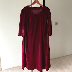 Vintage Velvet Dress Wine Burgundy Bordeaux formal gown dress