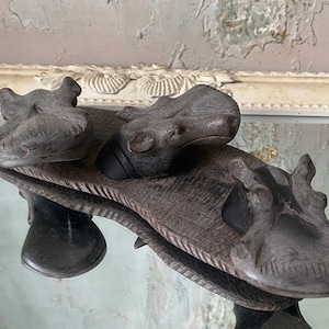 Nilpferd Wohnkultur Hand geschnitzte Holz Nilpferd Skulptur Holz Afrikanische 3 Floating Hippopotamus Skulptur Tierfigur Ornament Skulptur