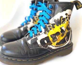 Dr. Martens 1460 Boots | Rare Graphic Logo Print | UK 7