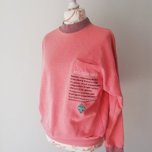 Felpa vintage anni &#39;80 Felpa arancione sbiadita Felpa con tasca sul petto Made in Portugal Taglia XL Owersize Abbigliamento sportivo unisex