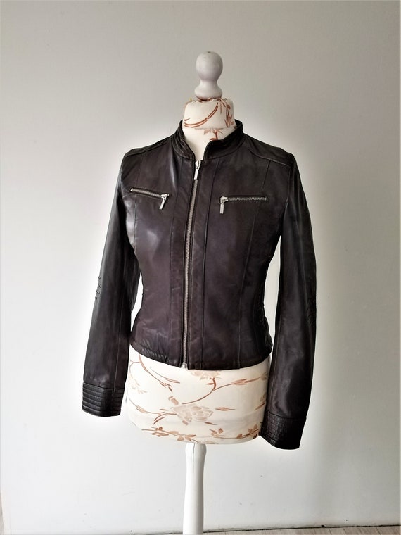 90s Leather Jacket ブラウン レザージャケット レザー ジャケット ショート丈 (ブラウン) | GOODY｜古着
