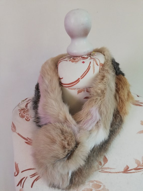 Vintage real fur collar / Elegant Soft Rabbit Fur… - image 2