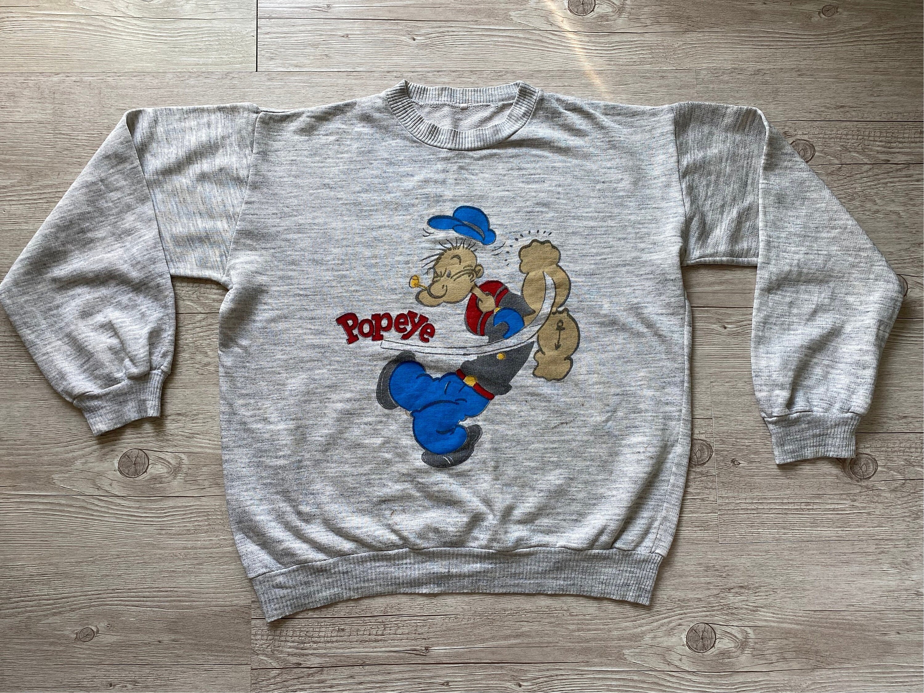Vintage Popeye Sweatshirt Gray Sweatshirt Size S M Vintage 