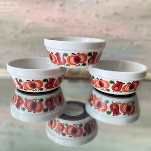 Vintage Freiberg Cordo Flam Ceramic Casserole Bowls - Set of 3