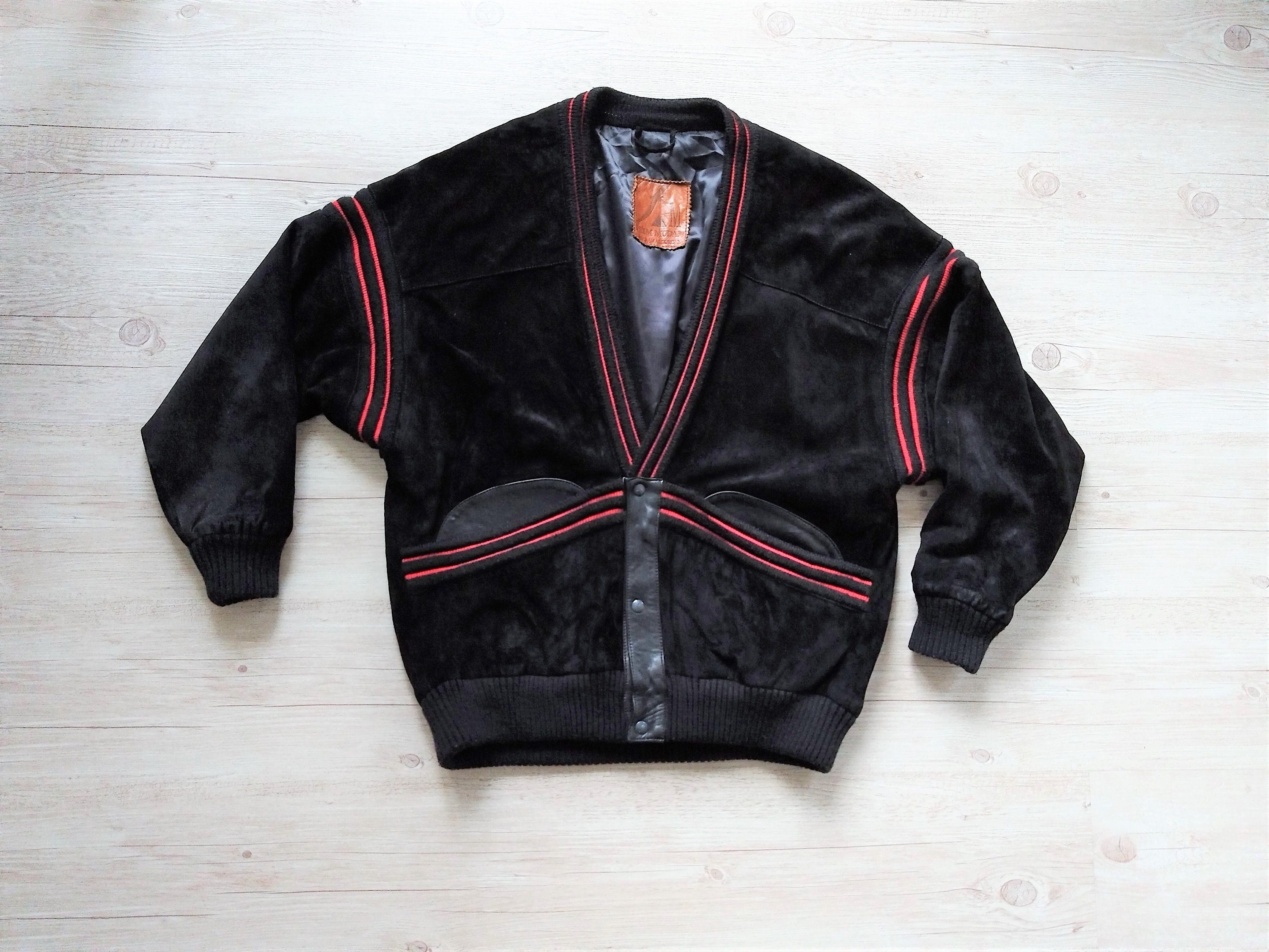 Red suede bomber shop jacket mens