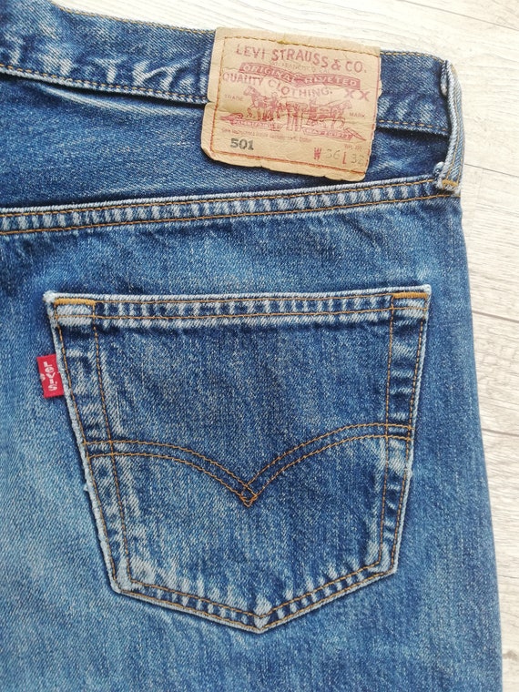 Vintage Levi 501 Jeans Uomo Taglia W36 L32 Blue Wash Denim | Etsy Italia
