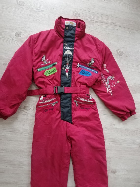 Vintage 1993 Tex Avery Droopy Ski Suit Junior Burgund… Gem