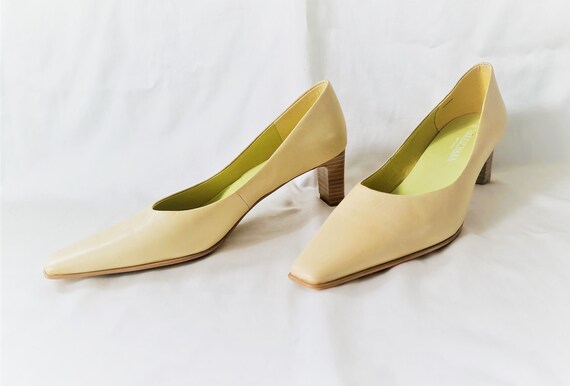 Buy Vintage Light Green Leather High Heel Pumps Women Leather