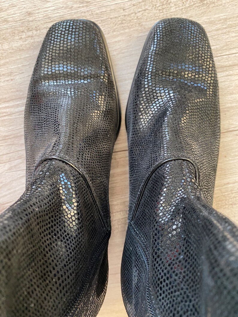 Black Ankle Boots Women Pertti Palmroth Shiny Black Ankle Boots Size EU