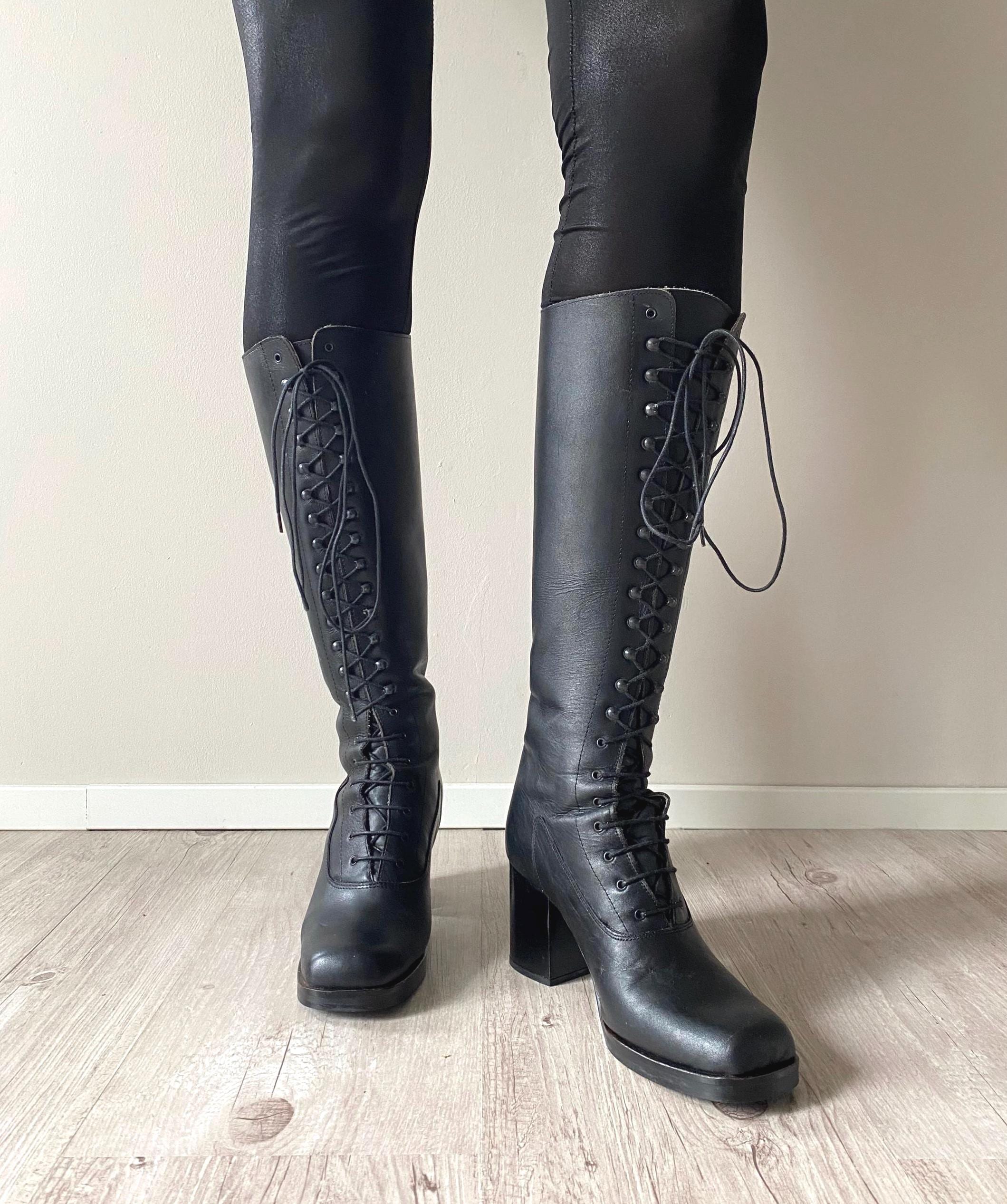 Y2k Knee High Boots - Etsy