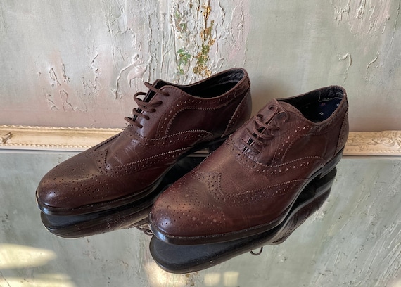 Leather Brown Oxford Dress Shoes Brogue‎ Wingtip Lace Up Size 8 Thistle Shoes Mens Size 8 Brown Leather Wingtip Brogue Dress  main image 3