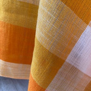 Vintage Table Runner Warm Autumn Colour Woven Wool acrylic table Large Vibrant Orange Tones Striped table Cloth Vintage Gift
