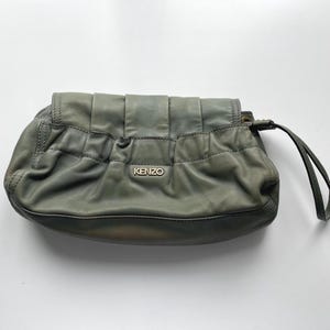 Vintage Olivgrün Cluch Tasche aus echtem Leder Clutch Tasche Geldbörse