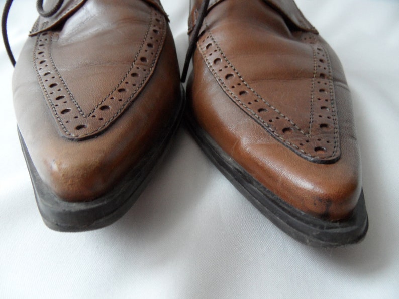 Vintage Tamaris Men/'s Costume Shoes Camel Beige Genuine Leather classic shoes on laces Wingtip Shoes Size EU 40 Luxury tan Shoes Rare