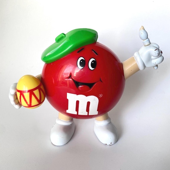Vintage 1992 Red M&M Artist Candy Dispenser: Plastic Collectible