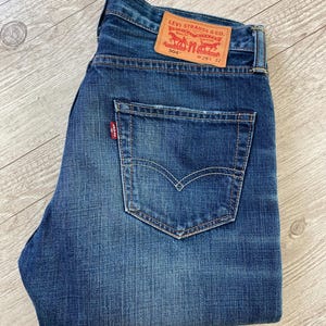 Vintage Levis 504 Jeans Men W29 L32 Faded Dark Blue Denim Jeans