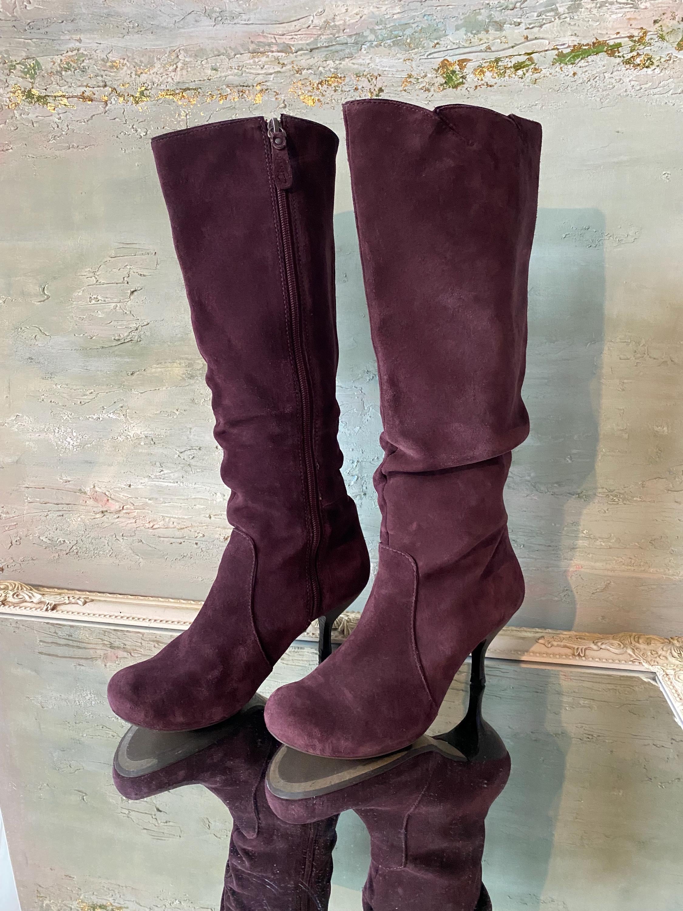 Knee High Kitten Heel Boots