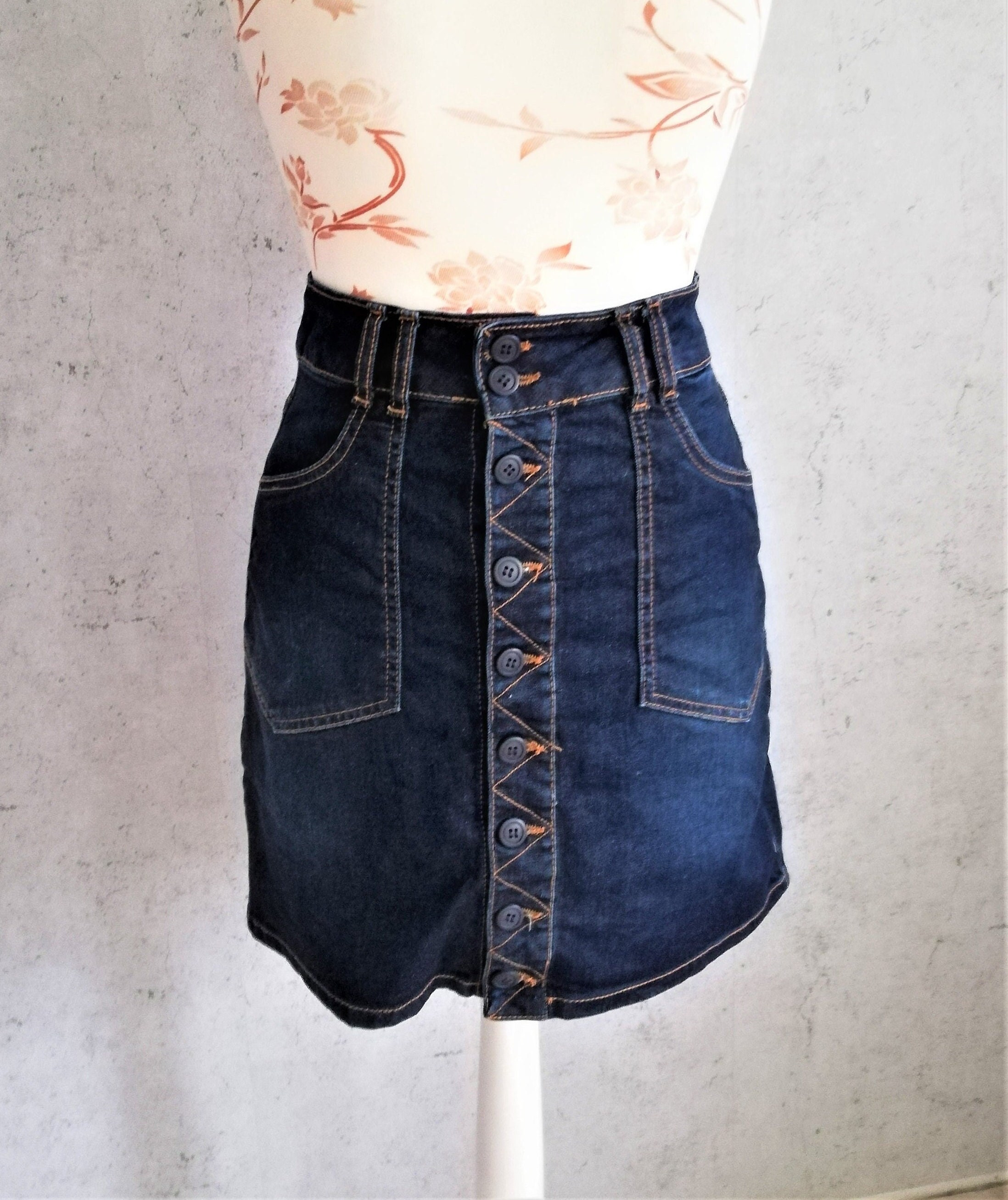Denim tulip cheap skirt