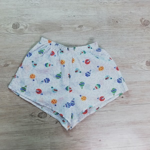 Vintage Balloon Print Boxer Shorts: High Waist French Underwear (S/M)