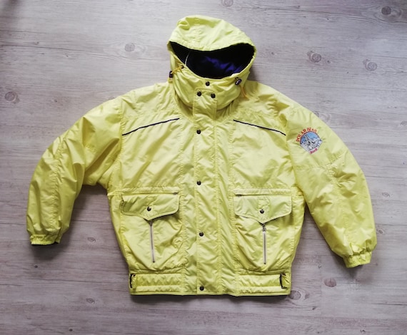 Vintage Ski Jacket Men 90s Vintage Yellow Puffer … - image 1