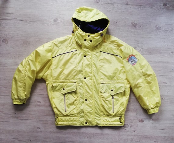 Vintage Ski Jacket Men 90s Vintage Yellow Puffer … - image 1