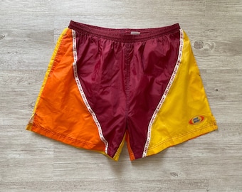 Bañador vintage de nailon con bloques de color: corte holgado XL