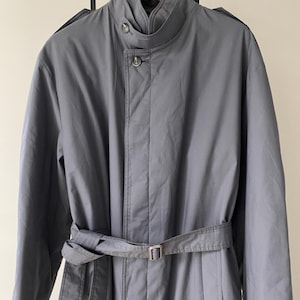 Vintage Grey Trench Coat: Lightweight Belted Spring Raincoat