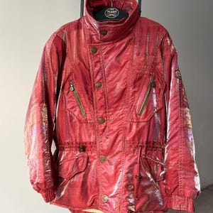 Vintage 80s Winter Jacket Shiny Ski Jacket Parka Men owersized Ski Jacket  Made in Austria Size Large Ski Suit Men Vintage Clothing Mens