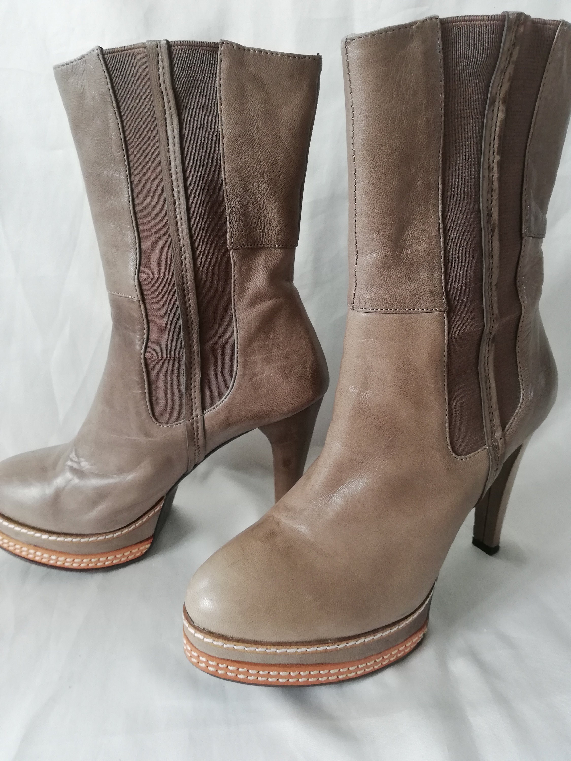 brown platform ankle boots