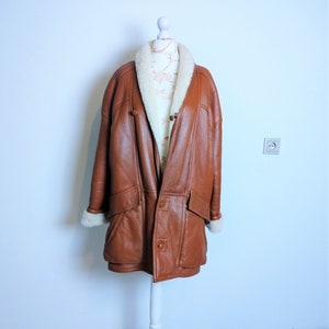 Casaco vintage de pele sintética e shearling: Parka de inverno oversized tamanho XL