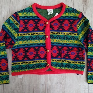 Vintage Fair Isle Wool Cardigan: Nordic Kids Sweater (Size 3-4 Years)