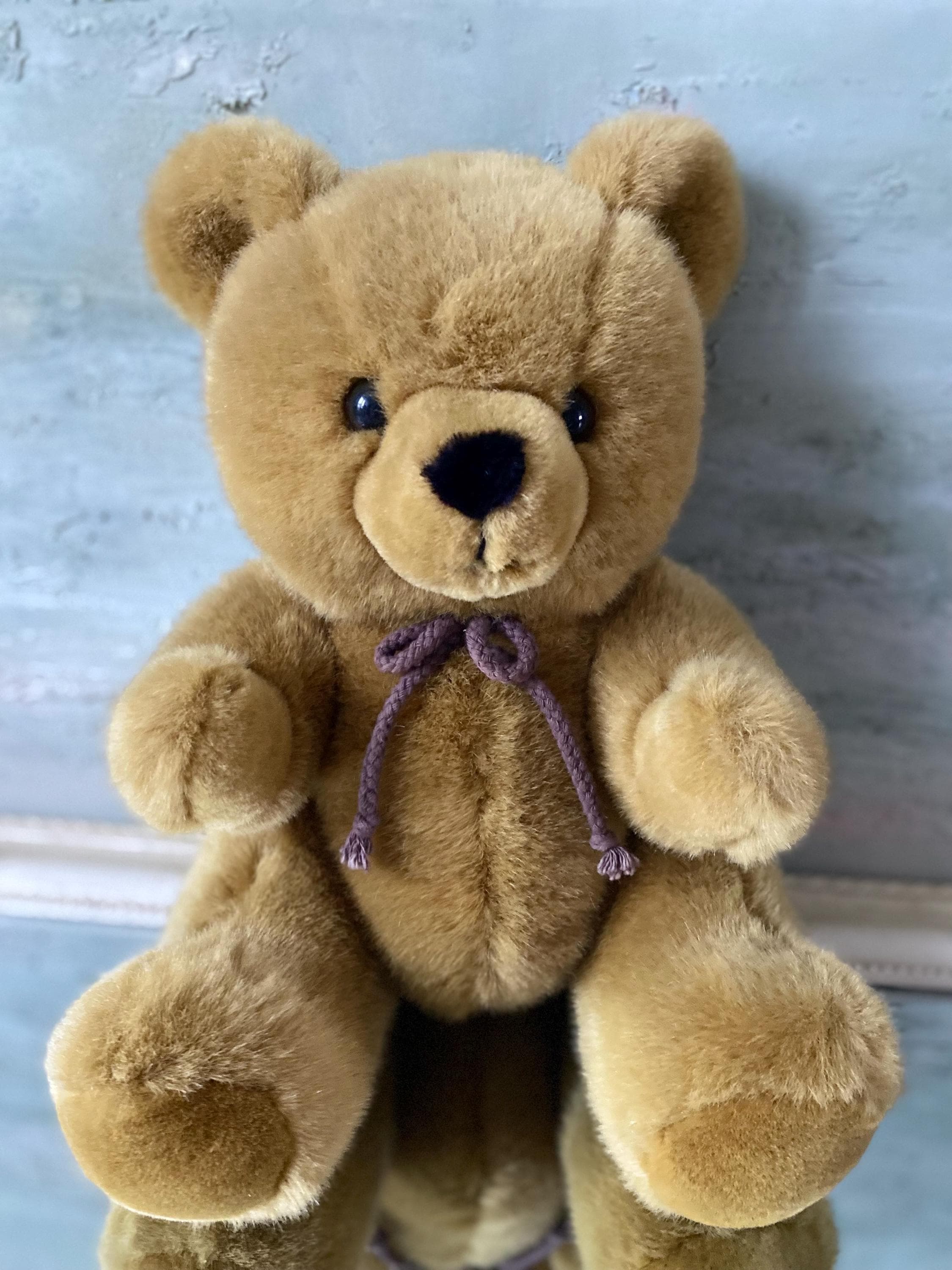 廃番希少‼️✨美品✨Vintage Teddy Bear Vintage Silky Plush Teddy Bear: 1980s Jointed Collector's Toy - Etsy