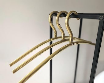Vintage Gold tone Metal Clothes Hanger Tubular Vintage Hotel Clothing Coat Hangers