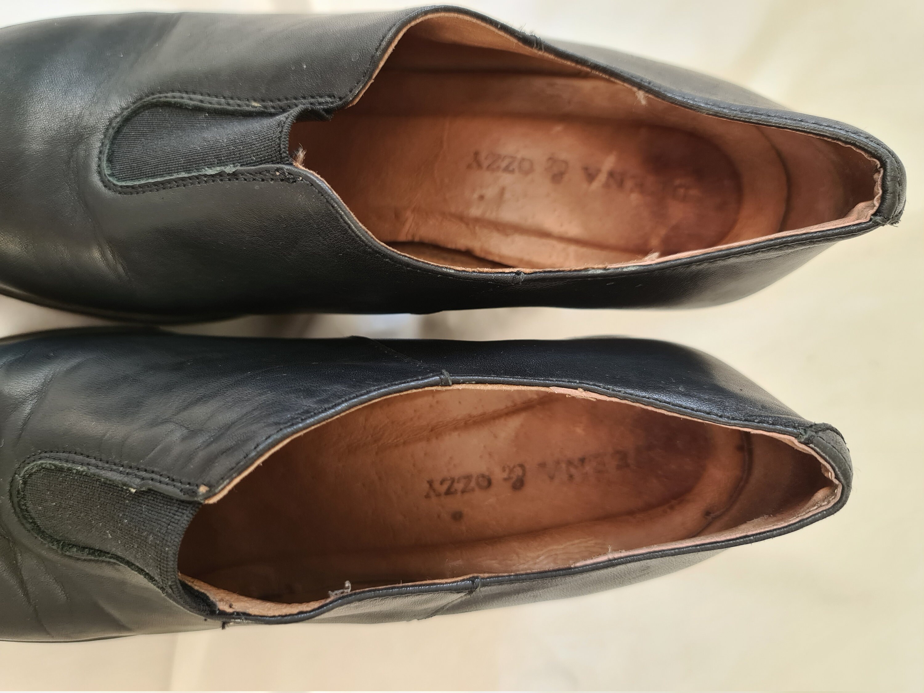 deena black leather platform booties