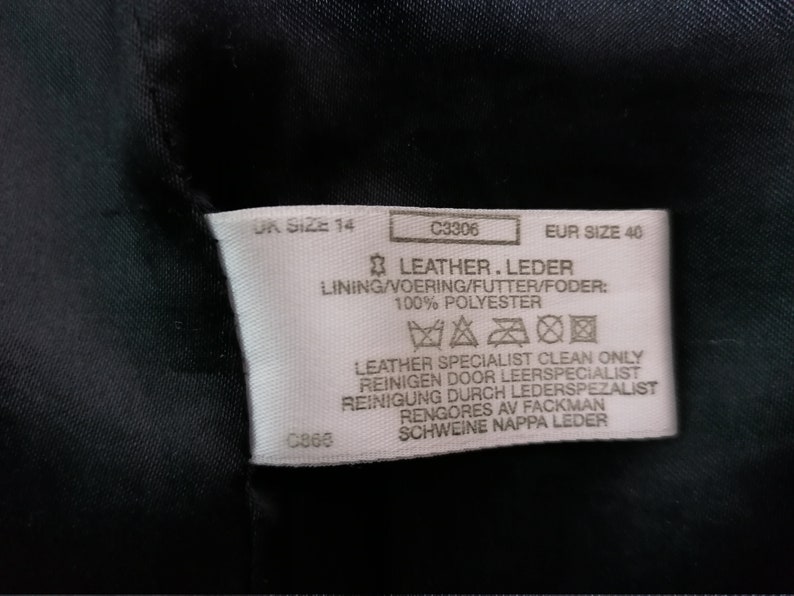 Vintage Leather Trench Coat Women Black Buttoned Leather Jacket Midi Length Fitted Coat Size M Medium Vintage clothing