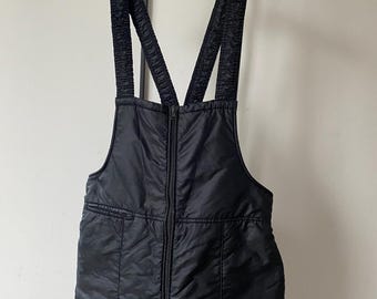 Mono de esquí negro vintage de los años 70, peto deportivo unisex, talla M/L