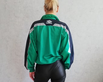 green and white windbreaker