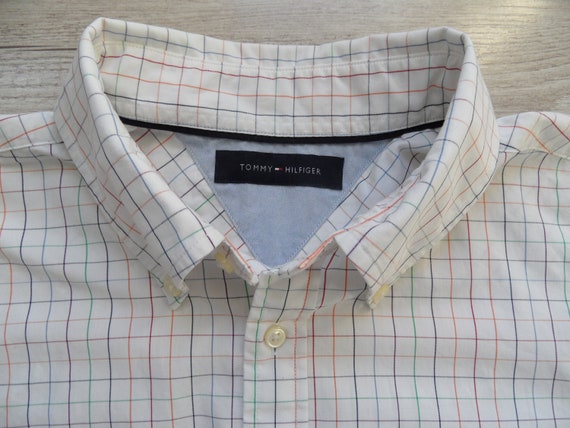 Buy Vintage Tommy Hilfiger White Checkered White Cotton Shirt