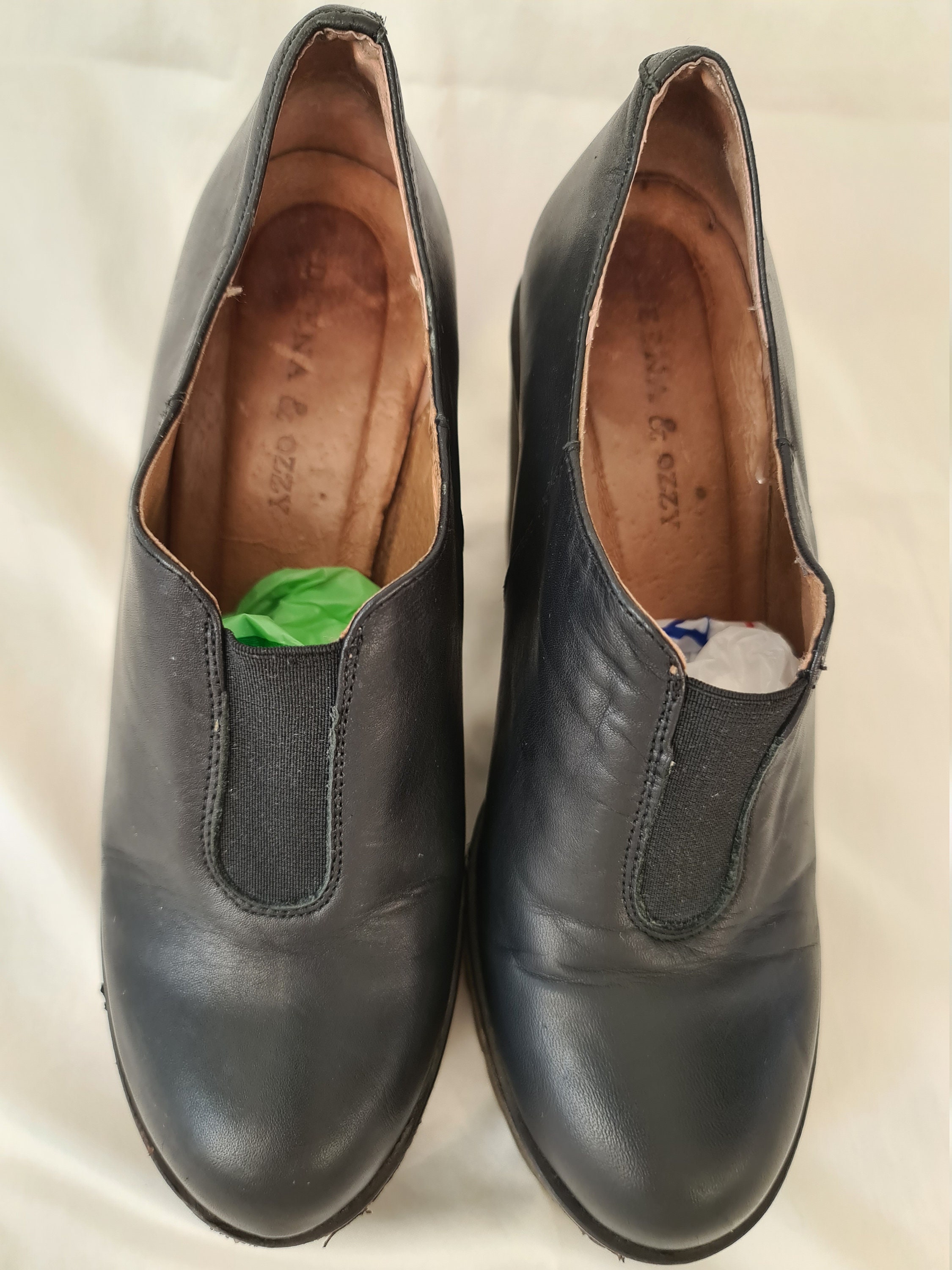 deena black leather platform booties