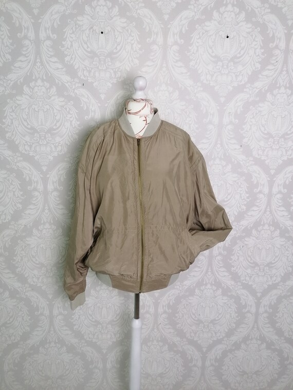 Vintage Silk Bomber Jacket / Unisex 90s Trends Met